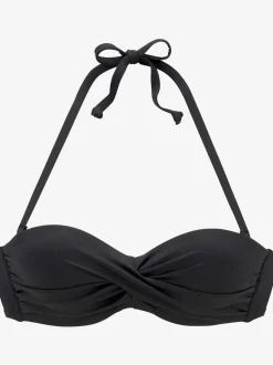 Haut de bikini bandeau à armatures avec bonnets rembourrés et bretelles amovibles