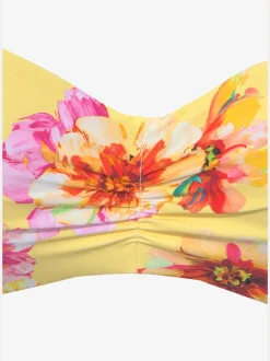 Haut de bikini bandeau à armatures à motifs floraux