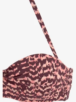 Haut de bikini bandeau à armatures avec imprimé animal