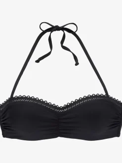 Haut de bikini bandeau à armatures avec motif ajouré