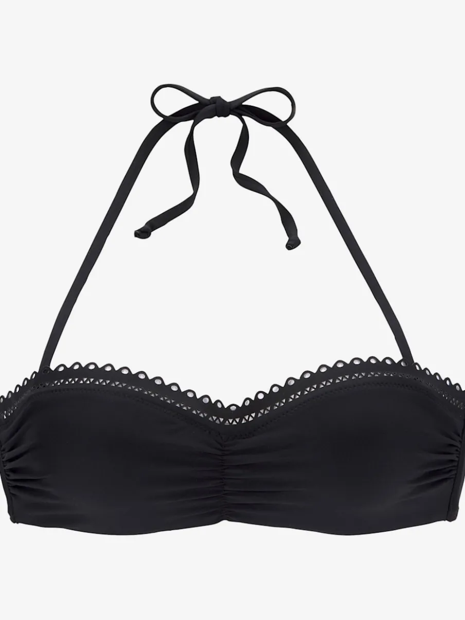 Haut de bikini bandeau à armatures avec motif ajouré