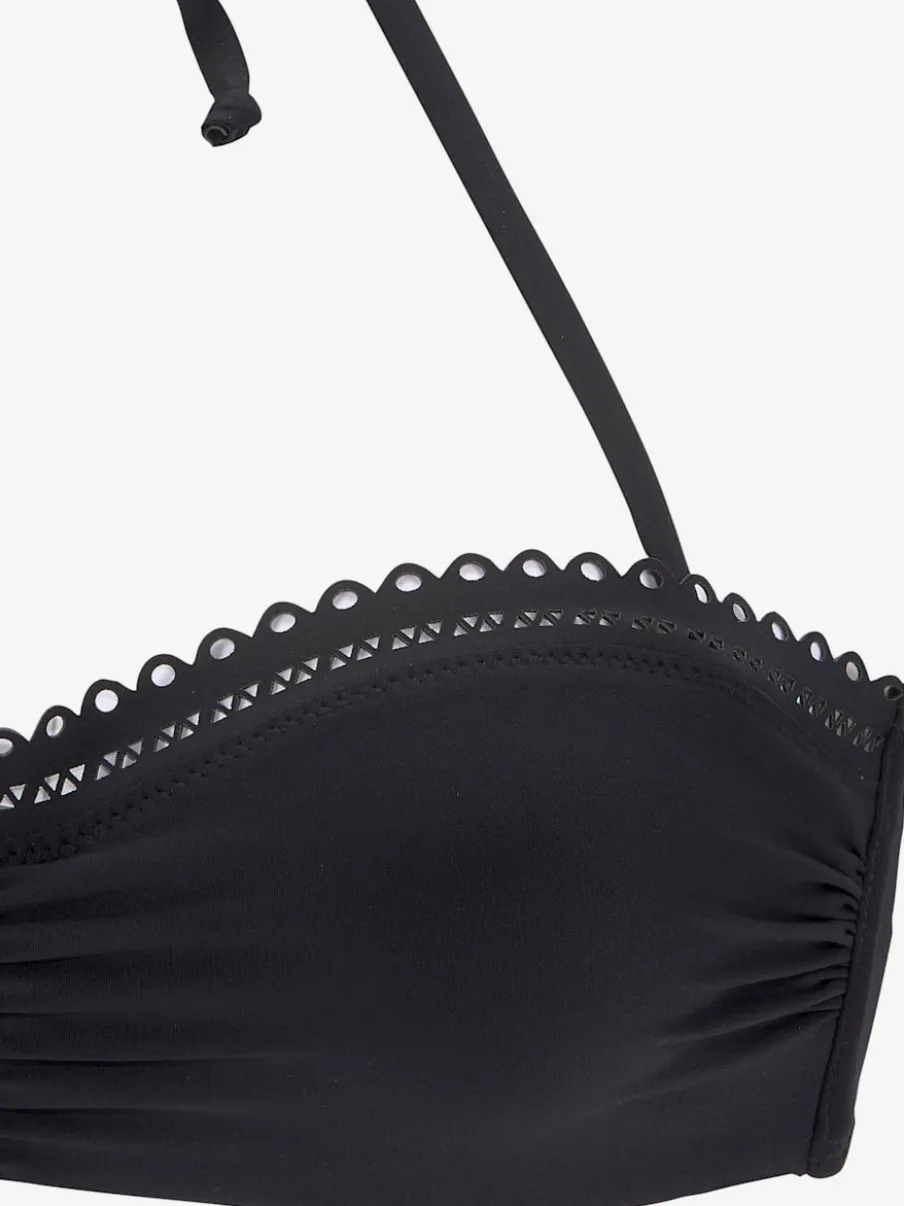 Haut de bikini bandeau à armatures avec motif ajouré