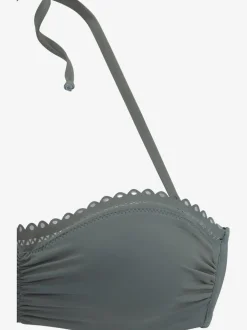 Haut de bikini bandeau à armatures avec motif ajouré