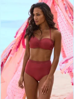 Haut de bikini bandeau à armatures avec motif ajouré