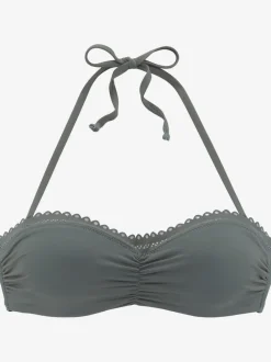 Haut de bikini bandeau à armatures avec motif ajouré