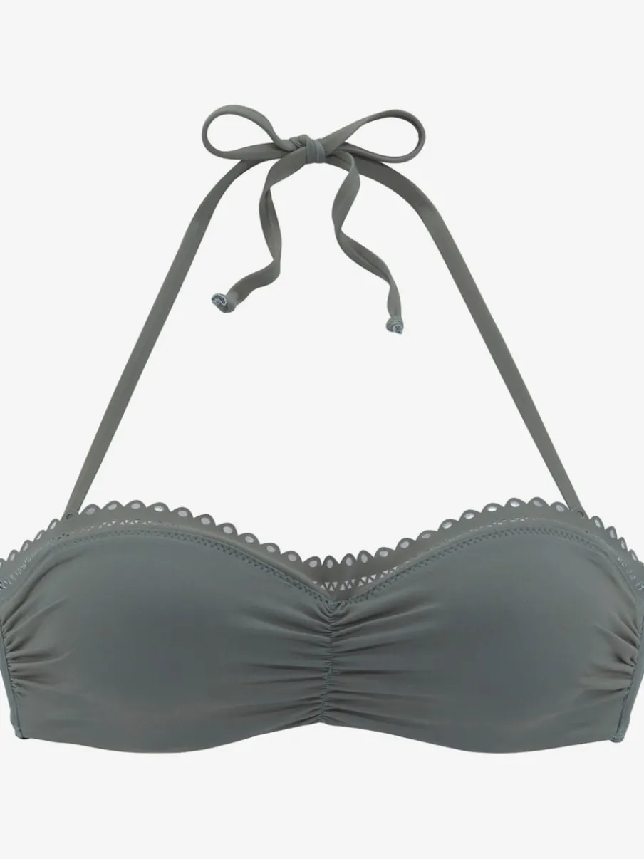 Haut de bikini bandeau à armatures avec motif ajouré