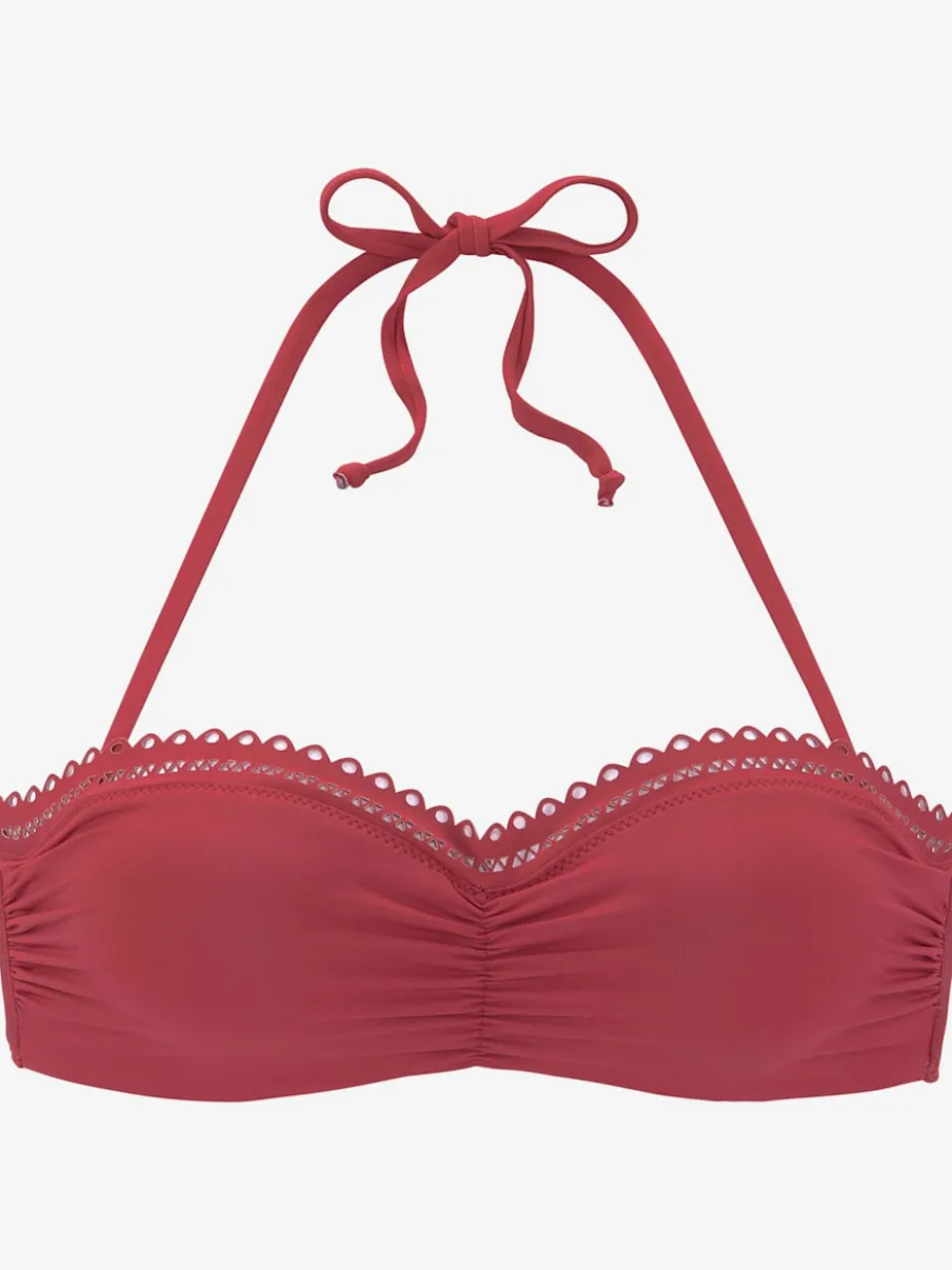 Haut de bikini bandeau à armatures avec motif ajouré