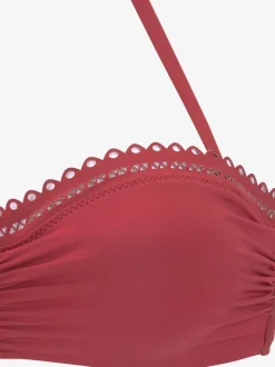Haut de bikini bandeau à armatures avec motif ajouré