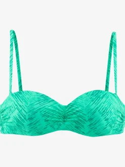 Haut de bikini bandeau à armatures avec imprimé graphique et bretelles amovibles