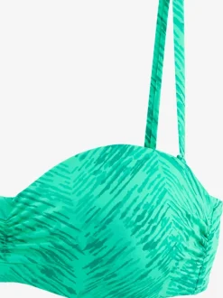 Haut de bikini bandeau à armatures avec imprimé graphique et bretelles amovibles
