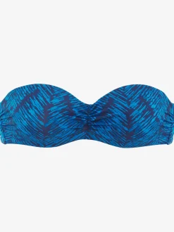 Haut de bikini bandeau à armatures avec imprimé graphique et bretelles amovibles