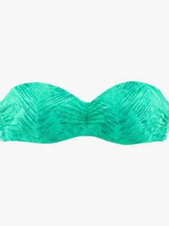 Haut de bikini bandeau à armatures avec imprimé graphique et bretelles amovibles