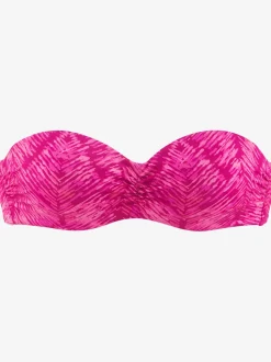 Haut de bikini bandeau à armatures avec imprimé graphique et bretelles amovibles