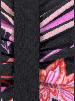 Haut de bikini bandeau à armatures avec imprimé floral et bretelles amovibles