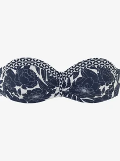 Haut de bikini bandeau armatures à imprimé floral ajustable