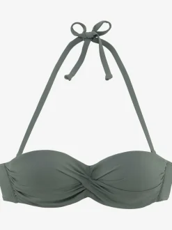 Haut de bikini bandeau à armatures avec bonnets rembourrés et coussinets amovibles