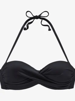 Haut de bikini bandeau à armatures avec bonnets rembourrés et coussinets amovibles