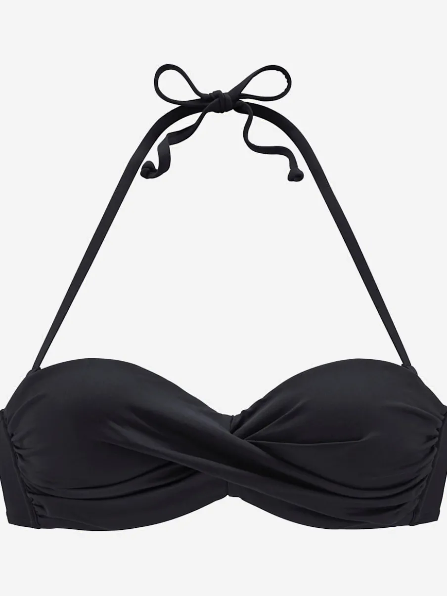 Haut de bikini bandeau à armatures avec bonnets rembourrés et coussinets amovibles