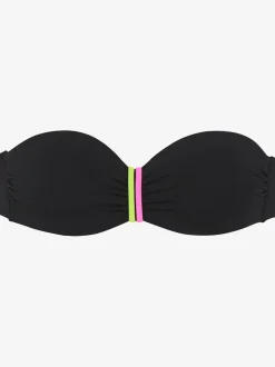 Haut de bikini bandeau à armatures avec détails contrastés et coussinets amovibles