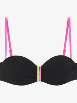 Haut de bikini bandeau à armatures avec détails contrastés et coussinets amovibles