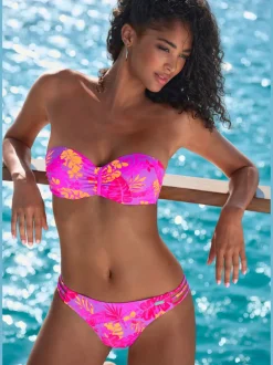 Haut de bikini bandeau à armatures haut de maillot de bain avec imprimé floral intégral