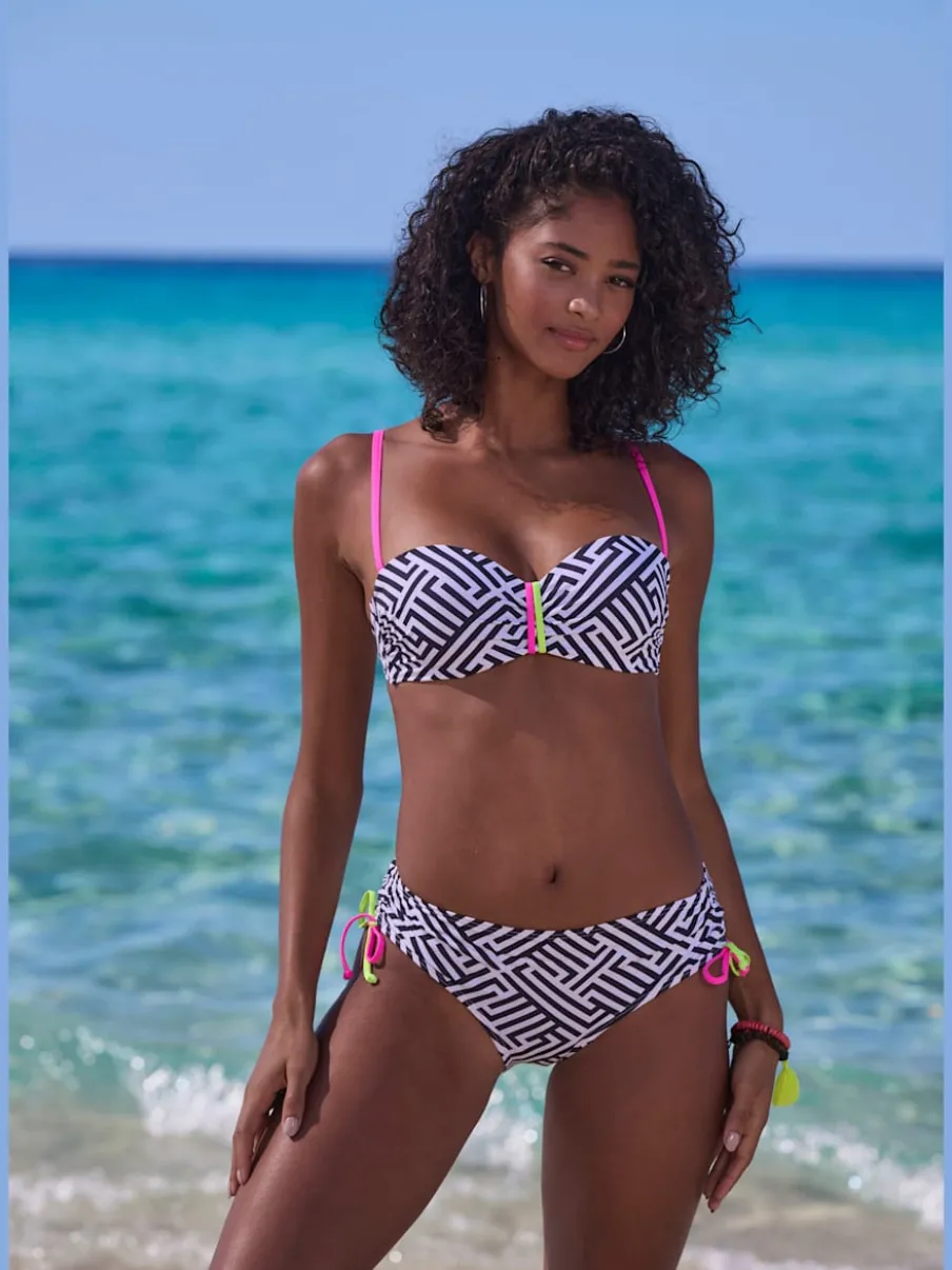 Haut de bikini bandeau à armatures avec motif graphique