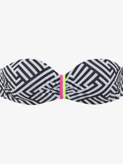 Haut de bikini bandeau à armatures avec motif graphique