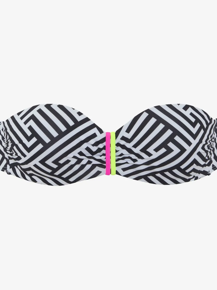 Haut de bikini bandeau à armatures avec motif graphique