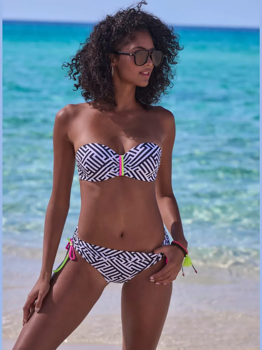 Haut de bikini bandeau à armatures avec motif graphique
