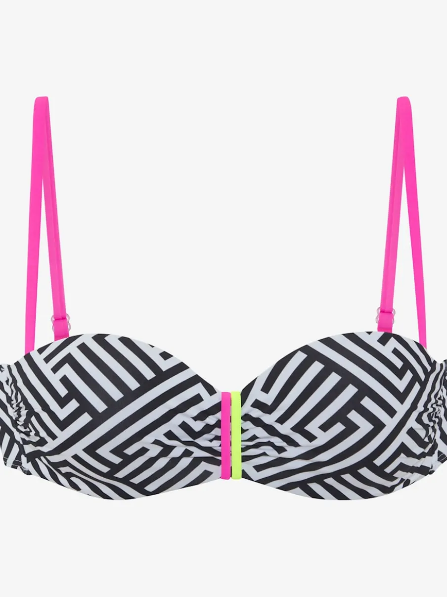 Haut de bikini bandeau à armatures avec motif graphique