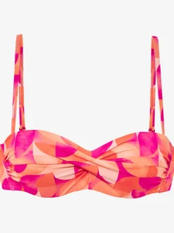 Haut de bikini bandeau imprimé à bretelles multiway avec coussinets amovibles