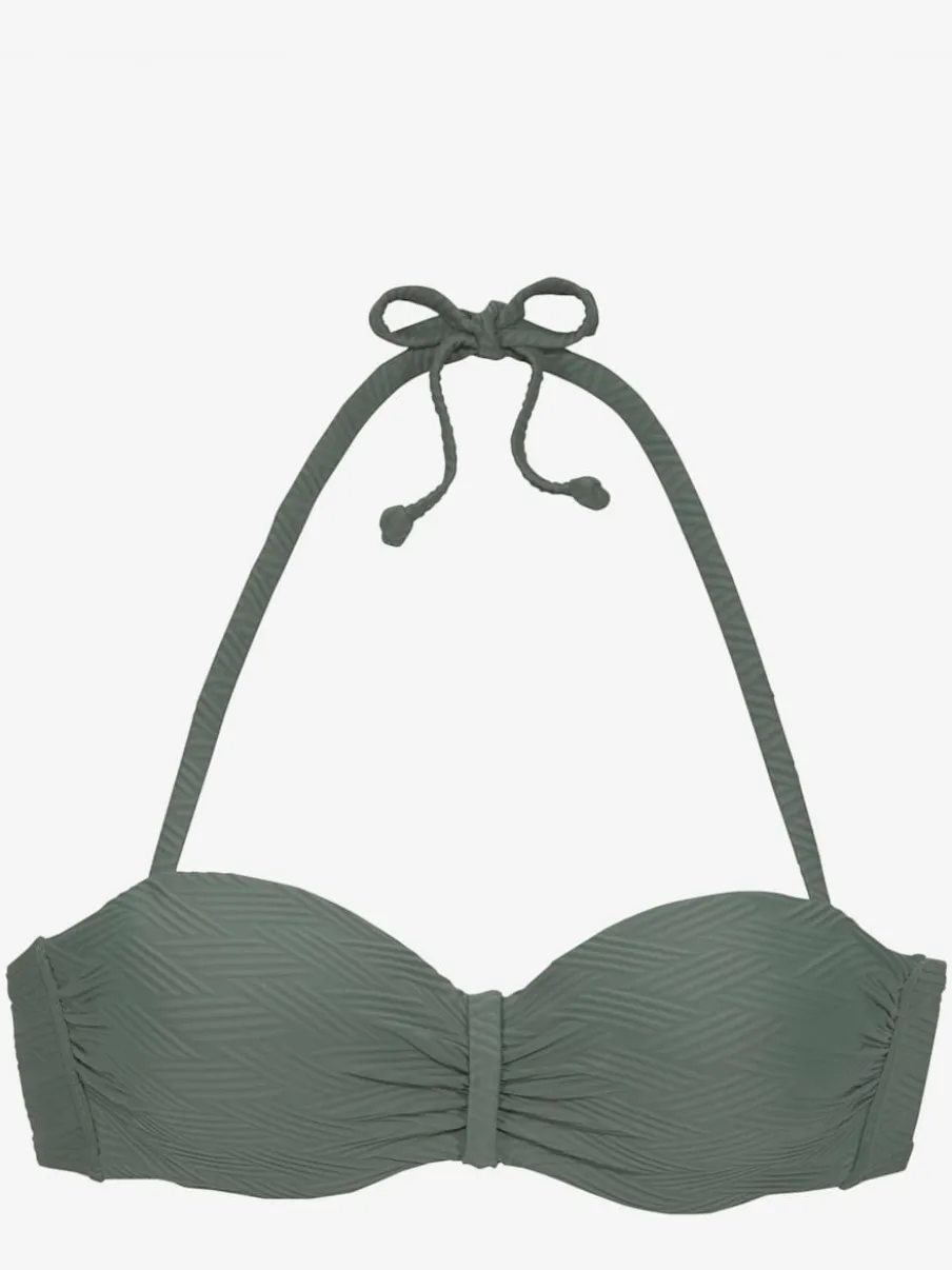 Haut de bikini bandeau structuré avec bonnets rembourrés