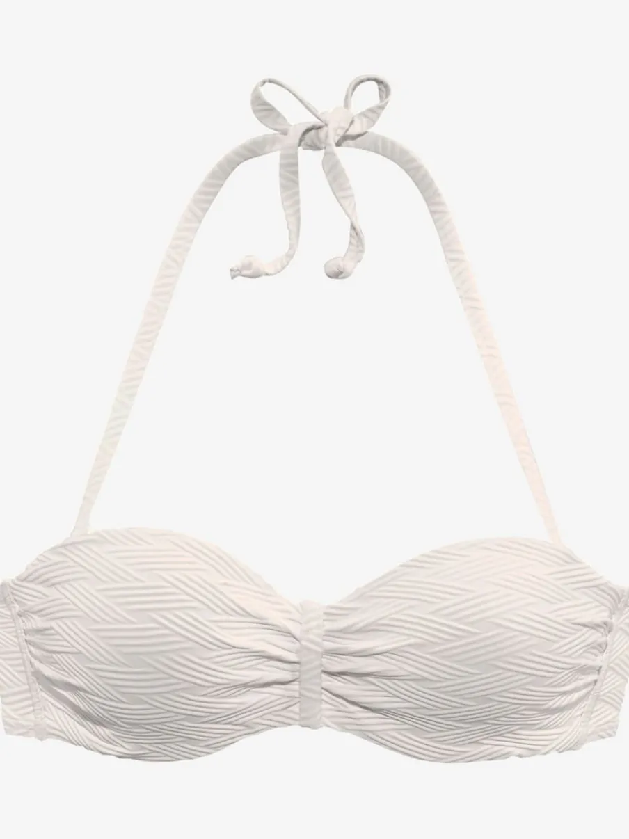 Haut de bikini bandeau structuré avec bonnets rembourrés