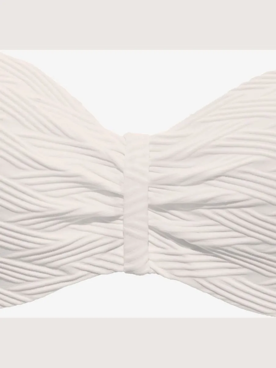 Haut de bikini bandeau structuré avec bonnets rembourrés