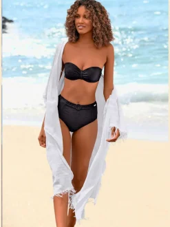 Haut de bikini bandeau structuré avec bonnets rembourrés