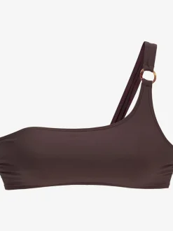 Haut de bikini bustier avec bonnets amovibles et coupe asymétrique