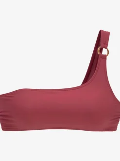 Haut de bikini bustier avec bonnets amovibles et coupe asymétrique