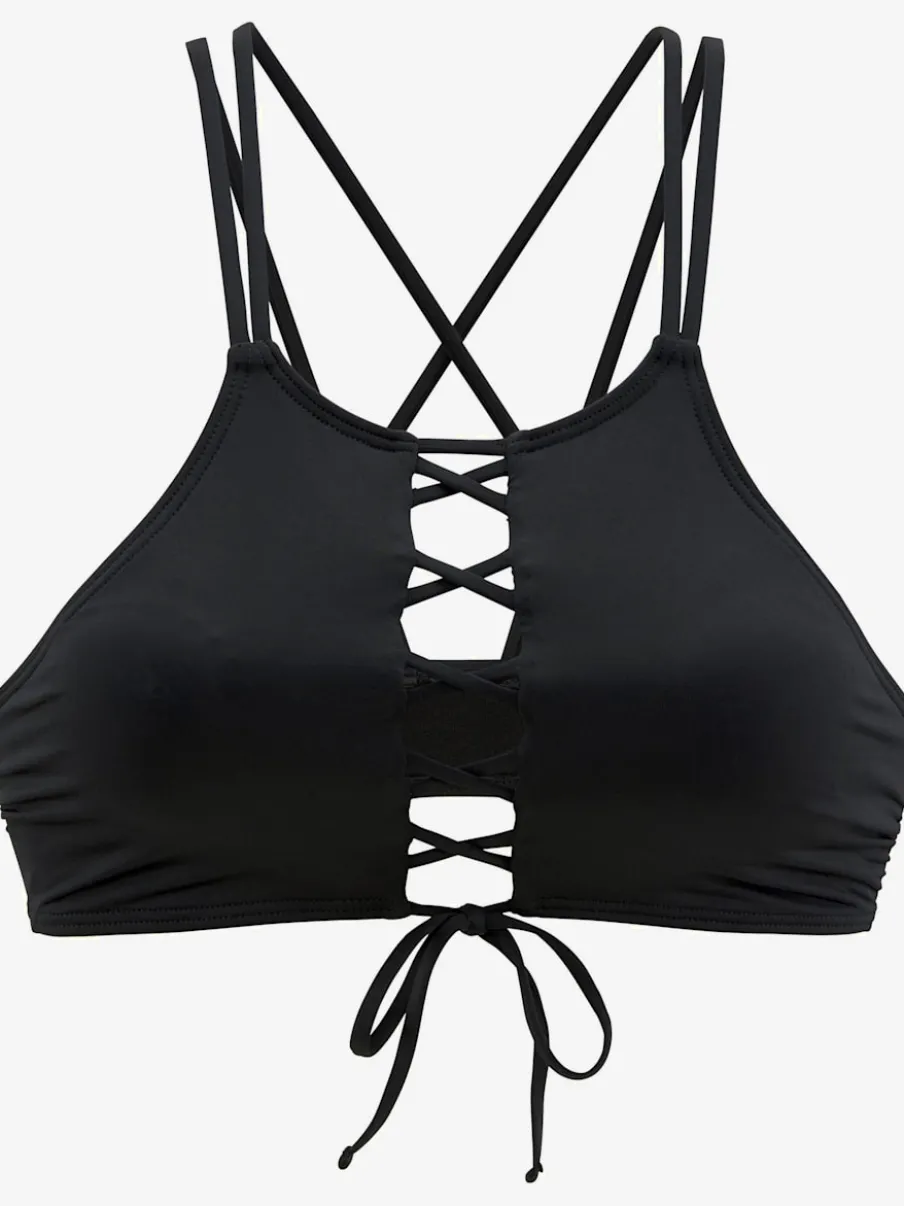 Haut de bikini bustier avec bretelles croisées au dos
