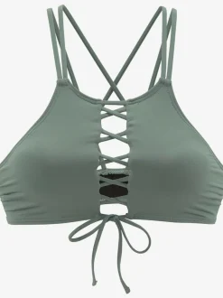 Haut de bikini bustier avec bretelles croisées au dos