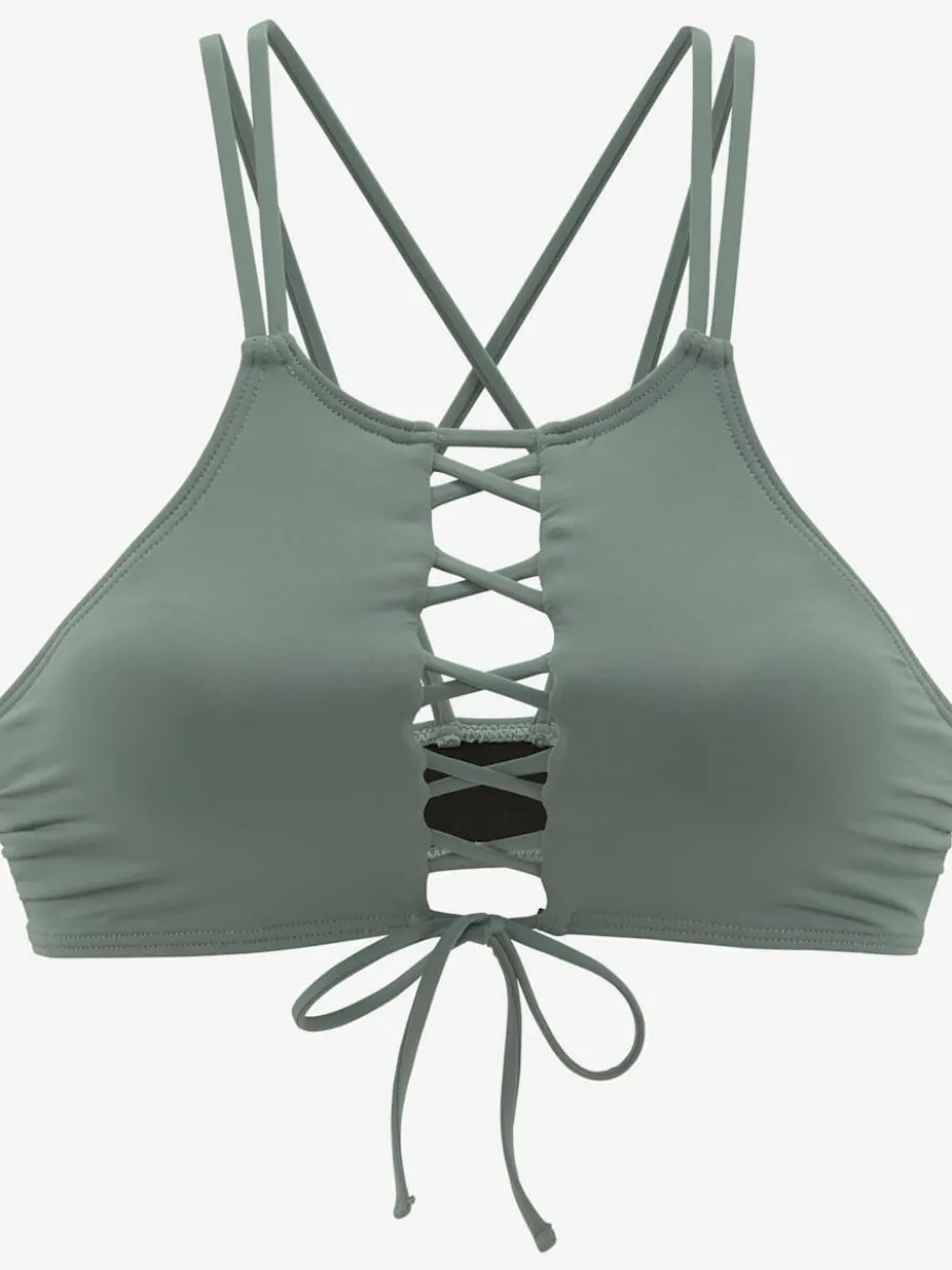 Haut de bikini bustier avec bretelles croisées au dos