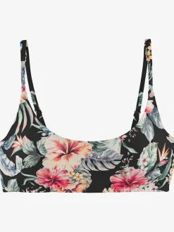 Haut de bikini bustier floral avec bretelles réglables et bonnets amovibles