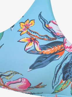 Haut de bikini bustier floral à bretelles réglables et bonnets amovibles
