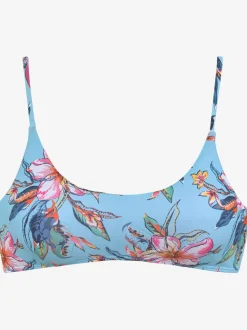 Haut de bikini bustier floral à bretelles réglables et bonnets amovibles