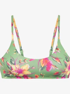 Haut de bikini bustier floral à bretelles réglables et bonnets amovibles