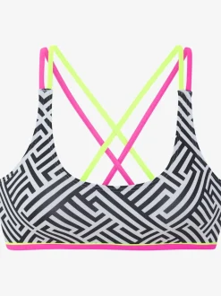 Haut de bikini bustier graphique avec bretelles croisées