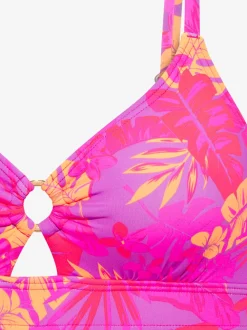 Haut de bikini bustier haut de maillot de bain avec imprimé floral intégral