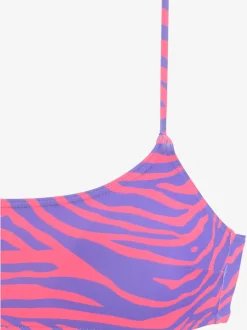Haut de bikini bustier sportif à motifs animaux ajustable
