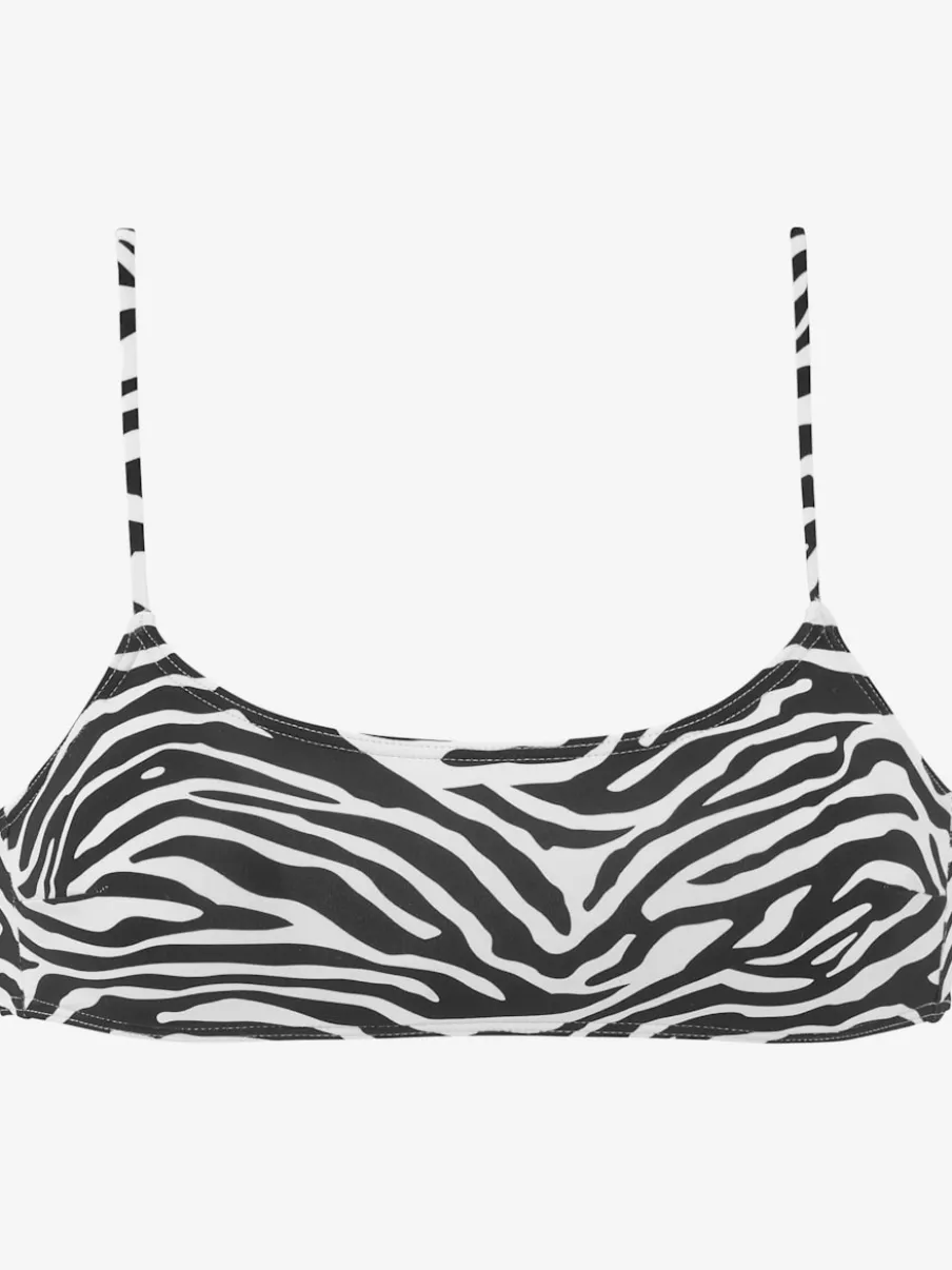 Haut de bikini bustier sportif à motifs animaux ajustable