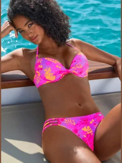 Haut de bikini push-up haut de maillot de bain avec imprimé floral intégral