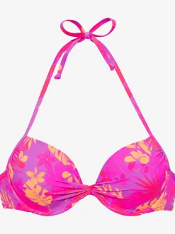Haut de bikini push-up haut de maillot de bain avec imprimé floral intégral